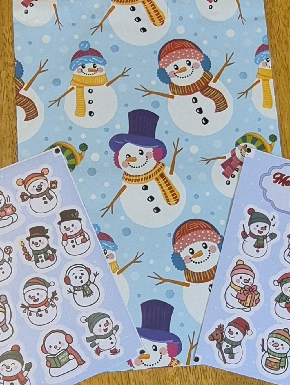 Poly Mailer Set Snowmen 20 (10×13) & 20 Snowman Stickers Winter Shipping